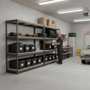 3x Premium Heavy Duty Shelving - 2000mm High - Grey with 8x 62L Storage Boxes