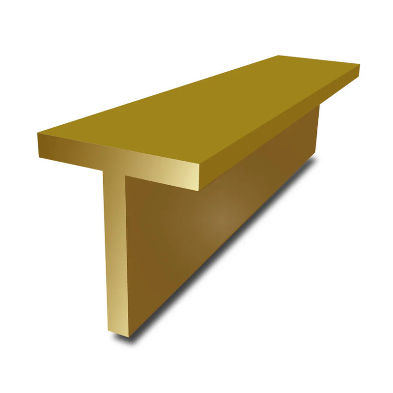 Brass T-Section - 12.7mm x 12.7mm x 3.2mm