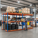 Heavy Duty Industrial Shelving 1980mm High | 800kg Total Capacity | 5 Tier Chipboard | Blue & Orange