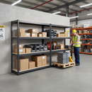 Premium Heavy Duty Industrial Shelving - 2200mm High - 500kg Capacity - Grey