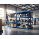 2440mm Heavy Duty Melamine Shelving | 400kg Capacity | Blue Industrial Racking UK