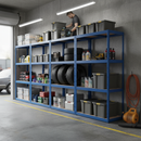 Premium Garage Shelving - 1600mm High - 200/280kg Load Capacity - Blue