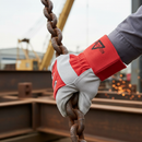 Premium Red Leather Rigger Glove with Rubberised Safety Cuff and Fleece Lining for Enhanced Protection and Comfort - Main ...