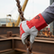 Premium Red Leather Rigger Glove with Rubberised Safety Cuff and Fleece Lining for Enhanced Protection and Comfort