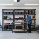 3x Heavy Duty Shelving Units - 1800mm High & 1x Professional Workbench - 1200mm Wide - Grey