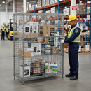 Heavy Duty Secure Storage Unit - Open-Wire Design | Lockable Industrial Cage