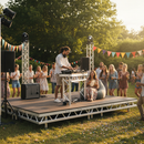 Premium 4x4ft Portable Triangle Stage Deck with Non-Slip Coating and Bolt Together Construction - Detail View
