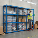 Professional Heavy Duty Shelving Unit with 12x 60L Plastic Storage Boxes