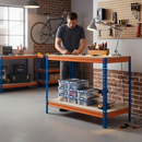 Heavy Duty Workbench - 915mm High - 400kg Capacity - Chipboard - Blue/Orange