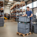 Premium Grey Euro Containers - Durable, Stackable, Multibuy Offers