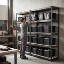 Heavy Duty Shelving with 12x 62L Plastic Storage Boxes - 1800mm High