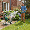 Premium Domestic Hose Reel with 100m Capacity for 1/2 Inch Hose - Heavy Duty Steel Construction - Additional Angle