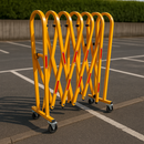 Industrial Extendable Barrier Gate Hi-Vis Crowd Control Solution with Reflectors & Rubber Castors