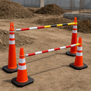 Professional Extendable Cone Bar – 1.3–2.2m Cone Barrier for Construction, Events & Utilities