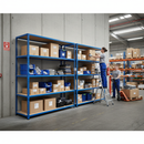 Heavy Duty Industrial Shelving - 2440mm High - 200kg Capacity - Chipboard - Blue Finish