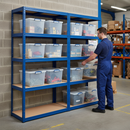 Premium Shelving Units with 8x 33.5L Storage Boxes - 2130mm High