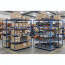 Premium 4x Industrial Shelving - 1830mm High - 200kg Capacity - Chipboard - Blue Finish