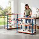 Premium Workbenches - 990mm High - 200kg Capacity - Melamine - Blue/Orange