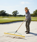 Premium Heavy Duty 24P Soil-Bunker Rake - Lightweight, Strong, and Flexible for Soil, Gravel, Grass, and Leaves - Detail View
