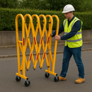 Industrial Extendable Barrier Gate Hi-Vis Crowd Control Solution with Reflectors & Rubber Castors
