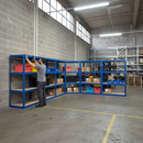 Heavy Duty Corner Shelving Unit - 1600mm High - 200/280kg Capacity - Blue