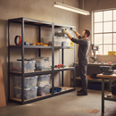 Heavy Duty Shelving Units with 8x 33.5L Storage Boxes - 1600mm High - Grey