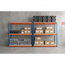 Heavy Duty Melamine Shelving 1677mm High 400kg Capacity - Blue & Orange Industrial Storage