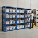 Heavy Duty Shelving Units with 20x 37L Plastic Storage Boxes - 1800mm High