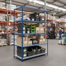 High-Performance Industrial Shelving - 2440mm High - 200kg Capacity - Chipboard - Blue