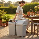 2 Pack 25L Premium Upcycled Swing Bin - Grey