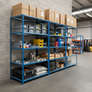 Premium Industrial Shelving Unit - 1830mm High - 200kg Capacity - Steel - Blue Finish