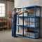 2x Heavy Duty Shelving Units - 1600mm High - Blue with 8x 24L Plastic Storage Boxes