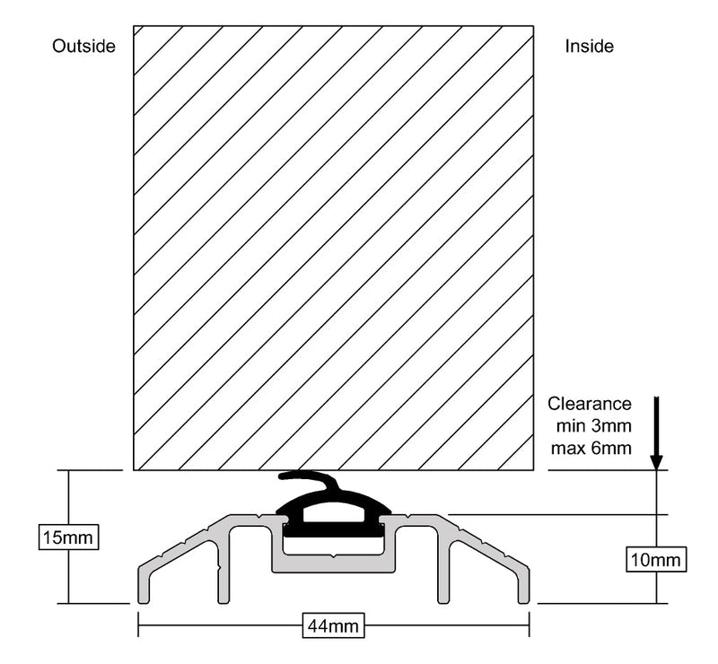 Premium Hard-Wearing Draught Excluder For Inward & Outward Opening Doors - 914mm