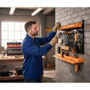 Wall Mounted Tool Rack Organizer with Parts Bins for Garage and Workshop