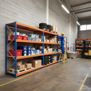 4x Heavy Duty Garage Shelving - 1600mm High - 500kg Load Capacity - Blue & Orange