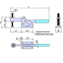 Heavy-Duty Horizontal Toggle Clamp – Cast Iron Base & Adjustable Spindle