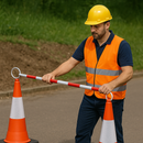 Professional Extendable Cone Bar – 1.3–2.2m Cone Barrier for Construction, Events & Utilities