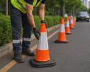 One-Piece Traffic Cone – 460mm Height | Heavy Duty | UK Road Compliant