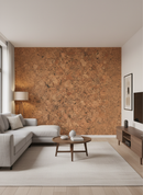 Country patterned cork wall tiles installed in modern interior