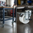 Professional Institutional Twin Wheel Nylon Castor with Steel Bracket - 60-100kg Load Capacity