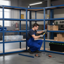 Heavy-Duty Corner Garage Shelving 1800mm | 250kg Per Shelf | Blue Steel Racking - UK