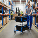 Heavy Duty Double Container Trolley with Tote Boxes for Easy Transport