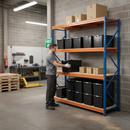 Heavy Duty Shelving with 12x 62L Plastic Storage Boxes - 1600mm High