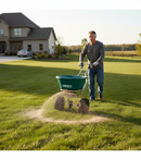 Premium Heavy Duty Stainless Steel Spreader for Fertilizing and Salt Spreading - Ergonomic Design with Wide Pneumatic Whee...