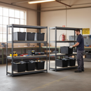 Premium Heavy Duty Shelving with 8x 62L Storage Boxes - 2000mm High