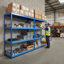 Heavy Duty Industrial Shelving - 1677mm High - 400kg Capacity - Steel - Blue