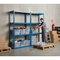 4 Heavy Duty Shelving Units - 1600mm High - Blue with 8x 33.5L Storage Boxes