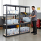 Heavy Duty Shelving Units with 8x 33.5L Storage Boxes - 1600mm High - Grey