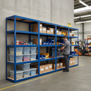 Premium 3x Shelving Units - 1800mm High - Blue with 10x 37L Storage Boxes