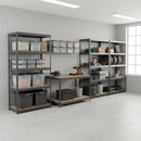 4x Premium Shelving Units - 1800mm High & 1x Professional Workbench - 1200mm Wide - Grey